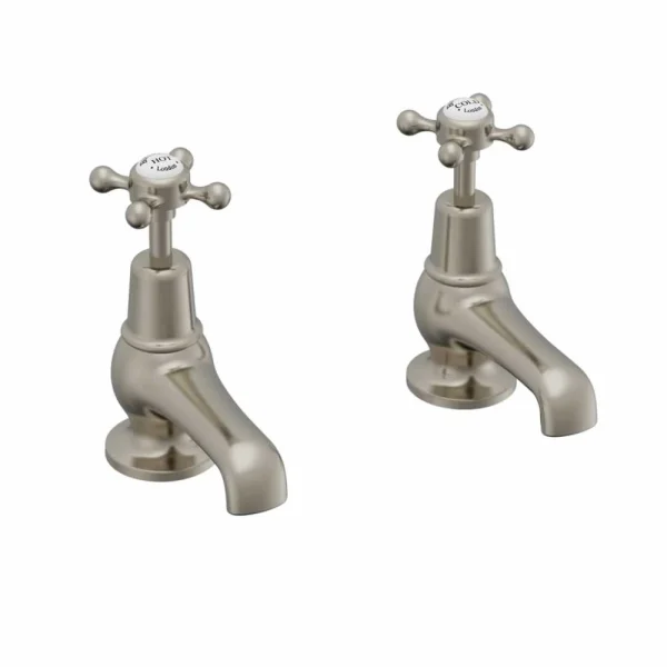 Burlington Claremont 3" Basin Taps Brushed Nickel