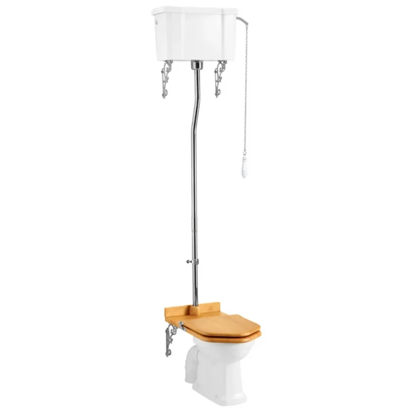 Burlington Brushed Nickel Aluminium High Level Cistern Including Cistern Fittings detail view - Image 1
