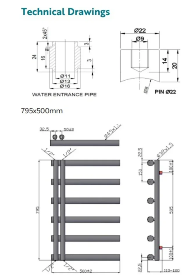 Towelrads Mayfair Towel Rail 795x500 Chrome - Image 2