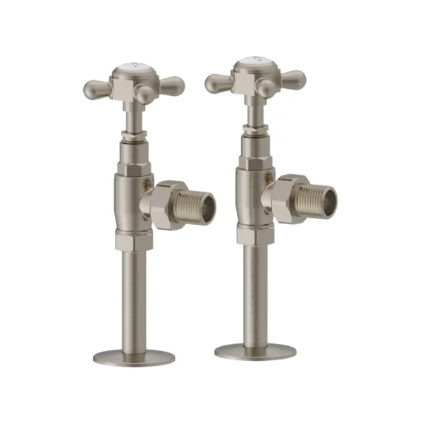 Burlington Angled Radiator Valve Brushed Nickel