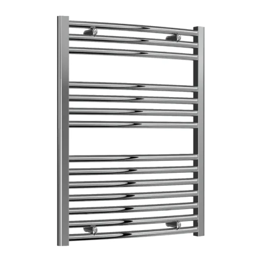 Reina Diva 600 X 800 Towel Radiator Chrome Curved detail view - Image 1