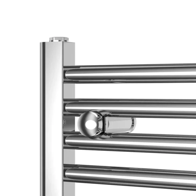 Reina Diva 600 X 800 Towel Radiator Chrome Curved detail view - Image 4