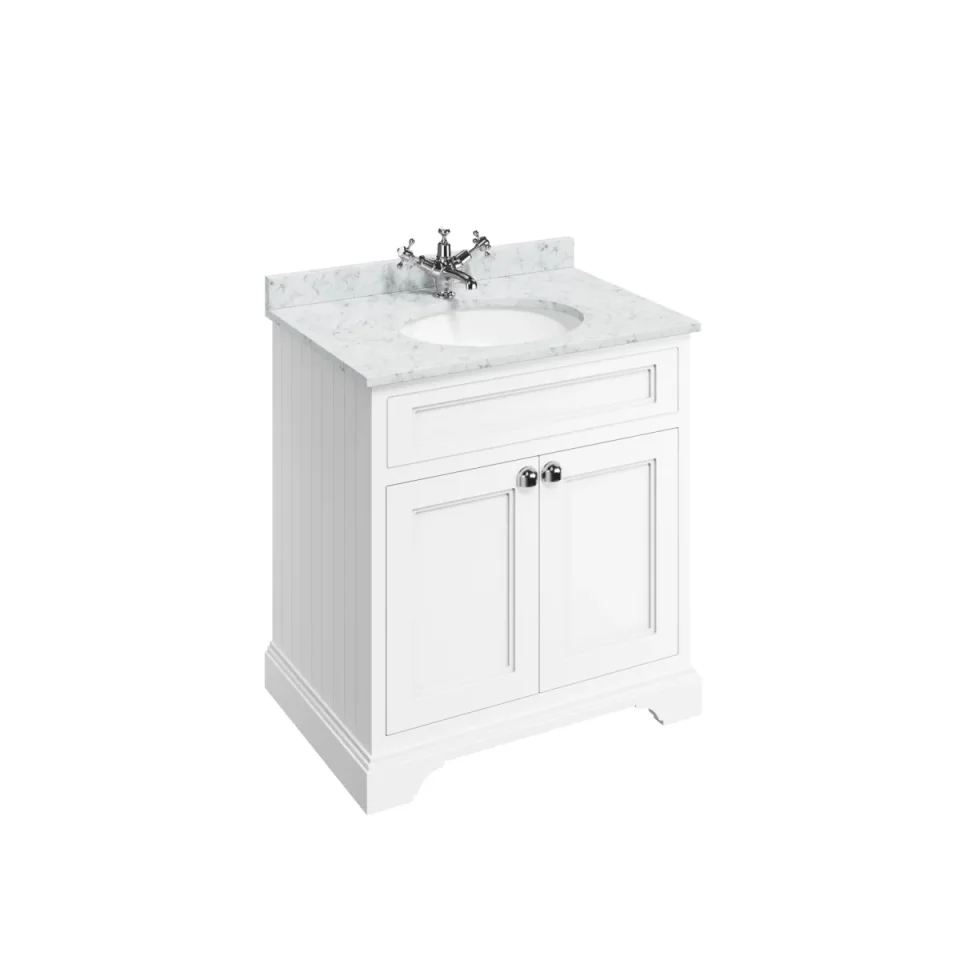 Burlington 750 Top Upstand Carrara Minerva detail view - Image 1