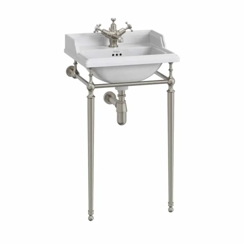 Burlington 50cm Basin Wash Stand Brushed Nickel detail view - Image 1