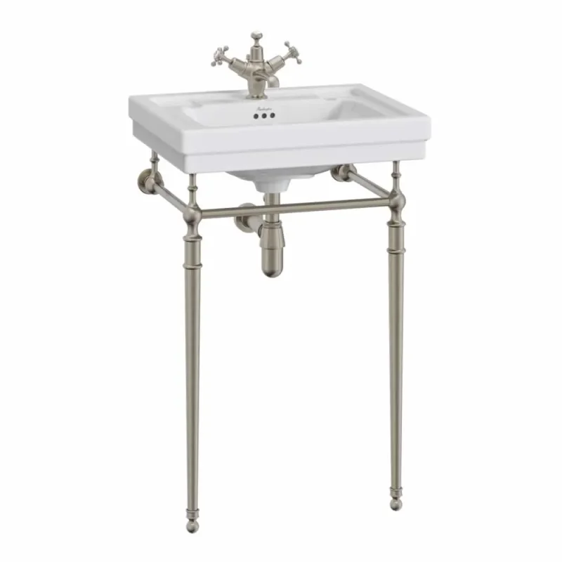 Burlington 56cm/58cm Basin Wash Stand Brushed Nickel detail view - Image 1