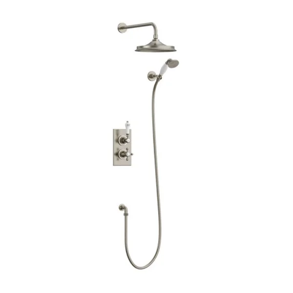Burlington 2 Outlet Diverter Shower Valve & Arm Brushed Nickel