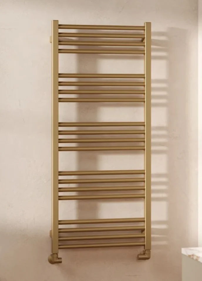 Crosswater MPRO Towel Warmer 480x1140 Brushed Brass - Image 1