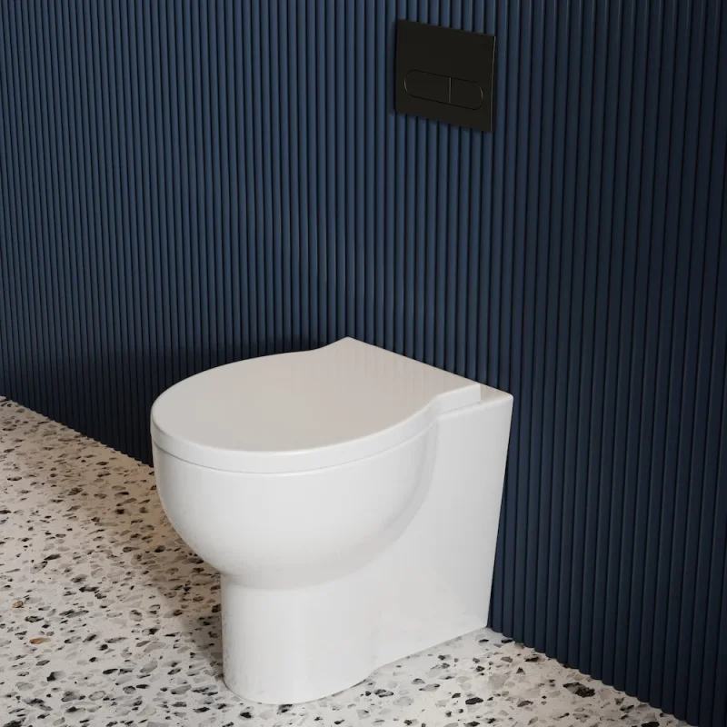 Britton Trim Back To Wall Pan Gloss White detail view - Image 2