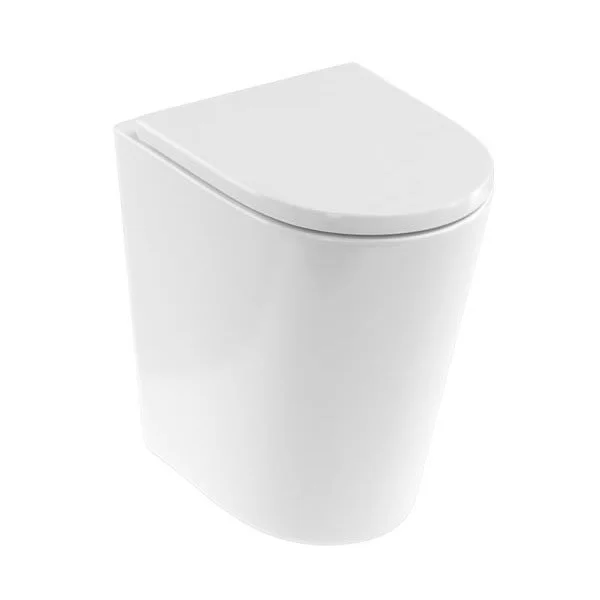 Britton Sphere Tall Rimless Back To Wall Pan 480mm & Seat Gloss White