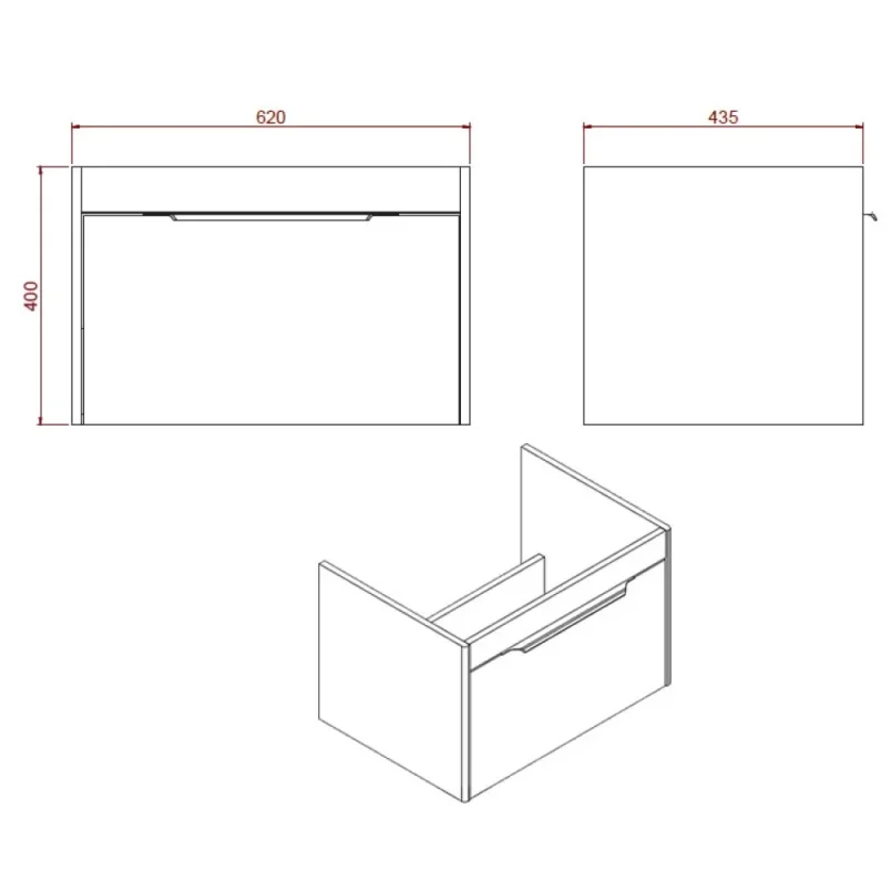 Britton Shoreditch Single Drawer Unit 650mm Matt Blue detail view - Image 2