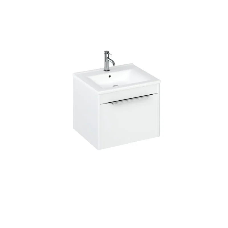 Britton Shoreditch Note 850mm Basin 1 Tap Hole White detail view - Image 1