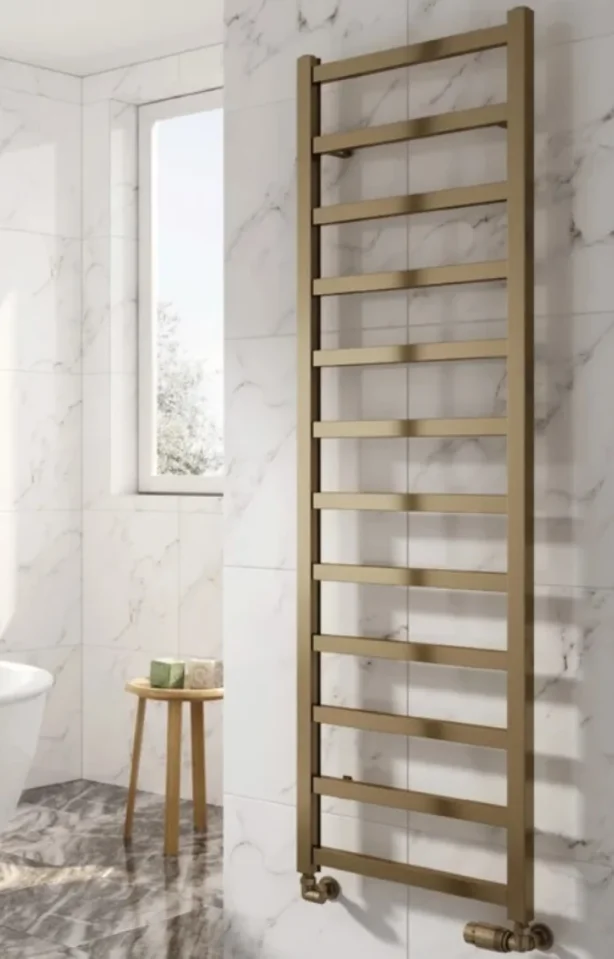 Reina Fano Aluminium Towel Rail - 1240 X 485 Bronze Satin - Image 1