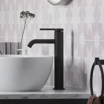 Britton Hoxton 2.0 Slim Washbowl Mixer Matt Black detail view - Image 3