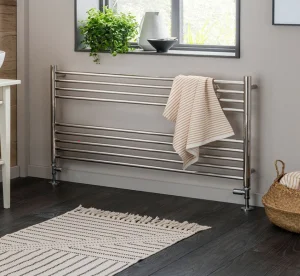 Vogue Pearl Towel Radiator Heating Only - Polished Stainless Steel 600X1000