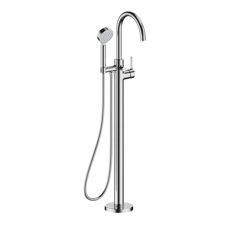 Britton Hoxton 2.0 Floor Standing Mono Bath Shower Mixer Chrome detail view - Image 1