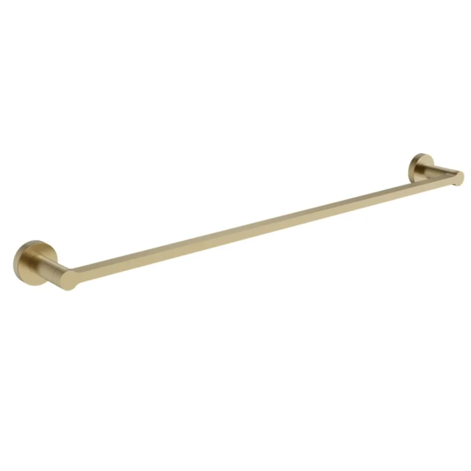Britton Hoxton 2.0 600mm Single Towel Rail Brushed Brass detail view - Image 1