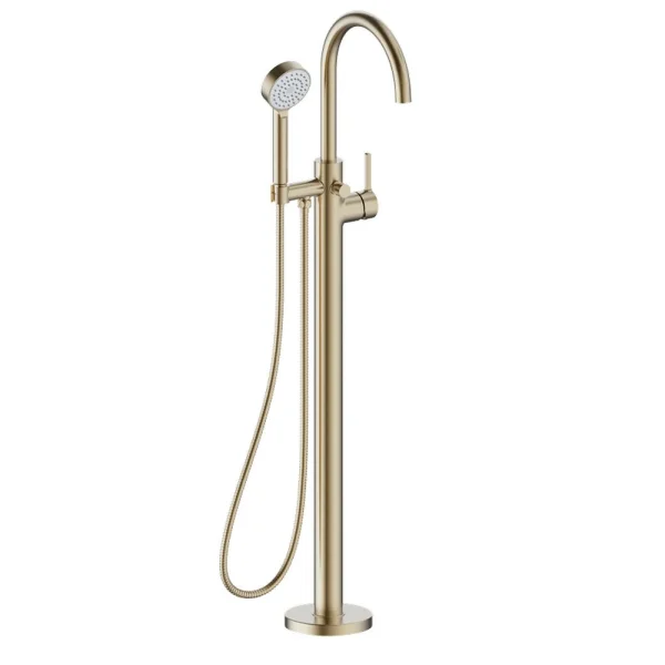Britton Hoxton 2.0 Floor Standing Mono Bath Shower Mixer Brushed Brass