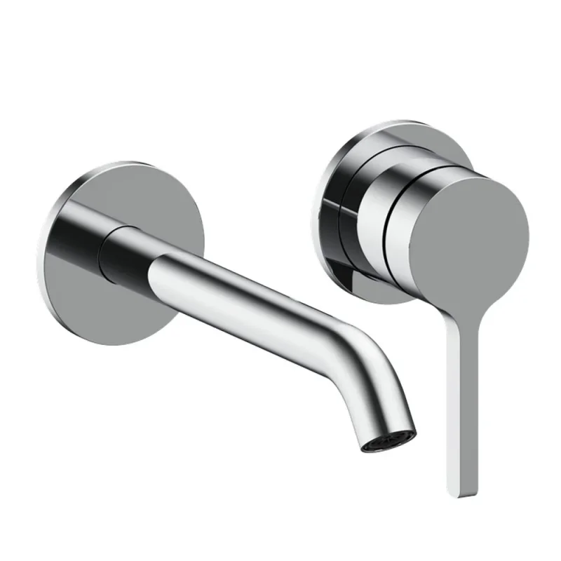 Britton Hoxton 2.0 2 Hole Wall Basin Mixer Chrome detail view - Image 1