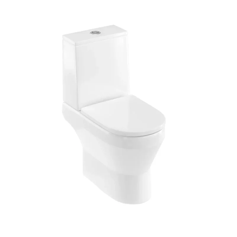 Britton Curve 2 Rimless Close Coupled Wc Inc Soft Close Seat Gloss White detail view - Image 1