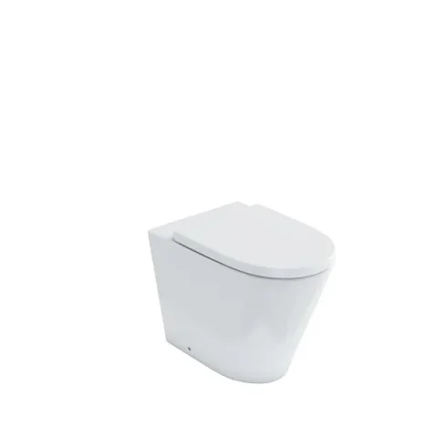 Britton Curve 2 Rimless Back To Wall Wc Inc Soft Close Seat Gloss White detail view - Image 1