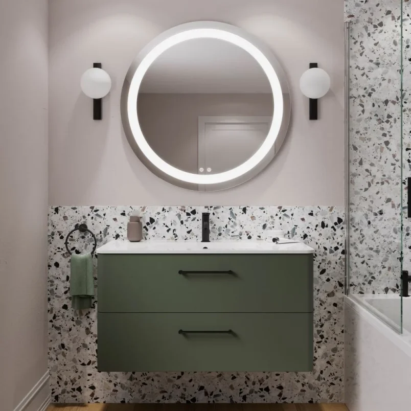 Britton Camberwell Unit 1000mm Earthy Green detail view - Image 3