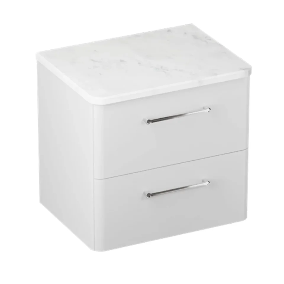 Britton Camberwell Unit 600mm Frosted White detail view - Image 1