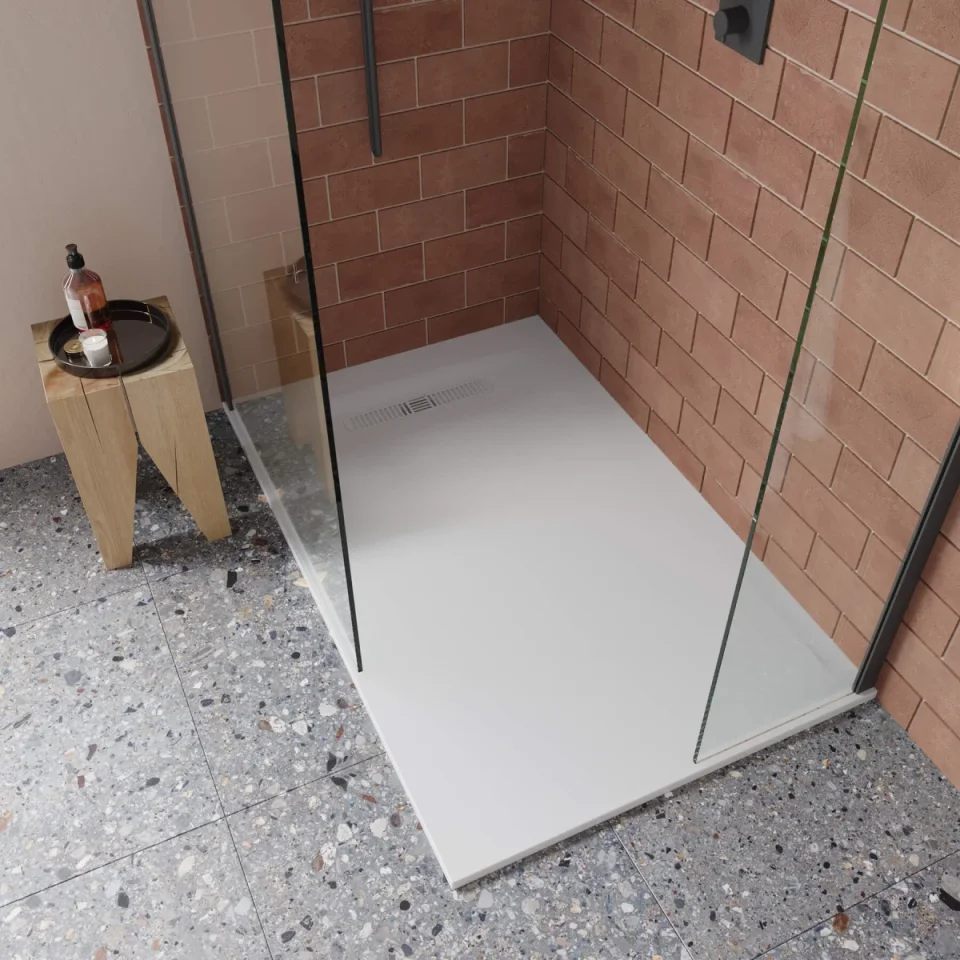 Crosswater Vito Rectangle Shower Tray 800 x 1500 25mm White detail view - Image 1