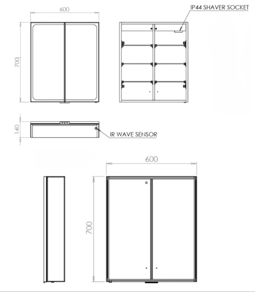 Hib Euna 60 Cabinet Brushed Brass W60 X H70 X D14cm - Image 2