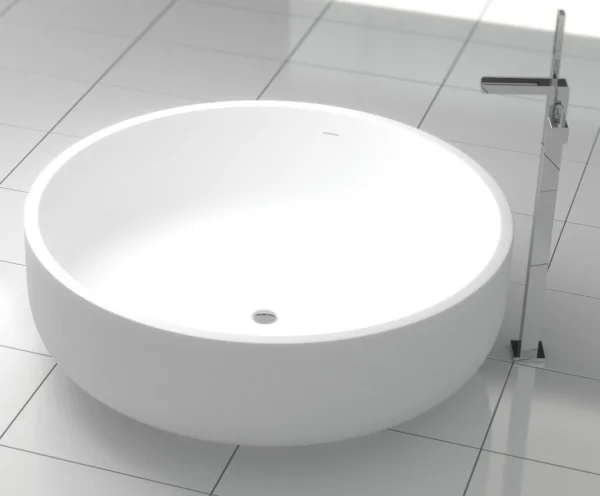 StoneKAST Oasis Double Ended Freestanding Bath 1350 x 1350mm Matt White
