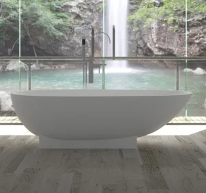 StoneKAST Cocoon Single Ended Freestanding Bath 1800 x 950mm Matt White