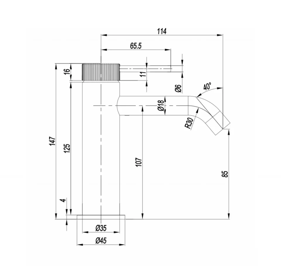 Crosswater 3ONE6 Basin Mono Stainless detail view - Image 3