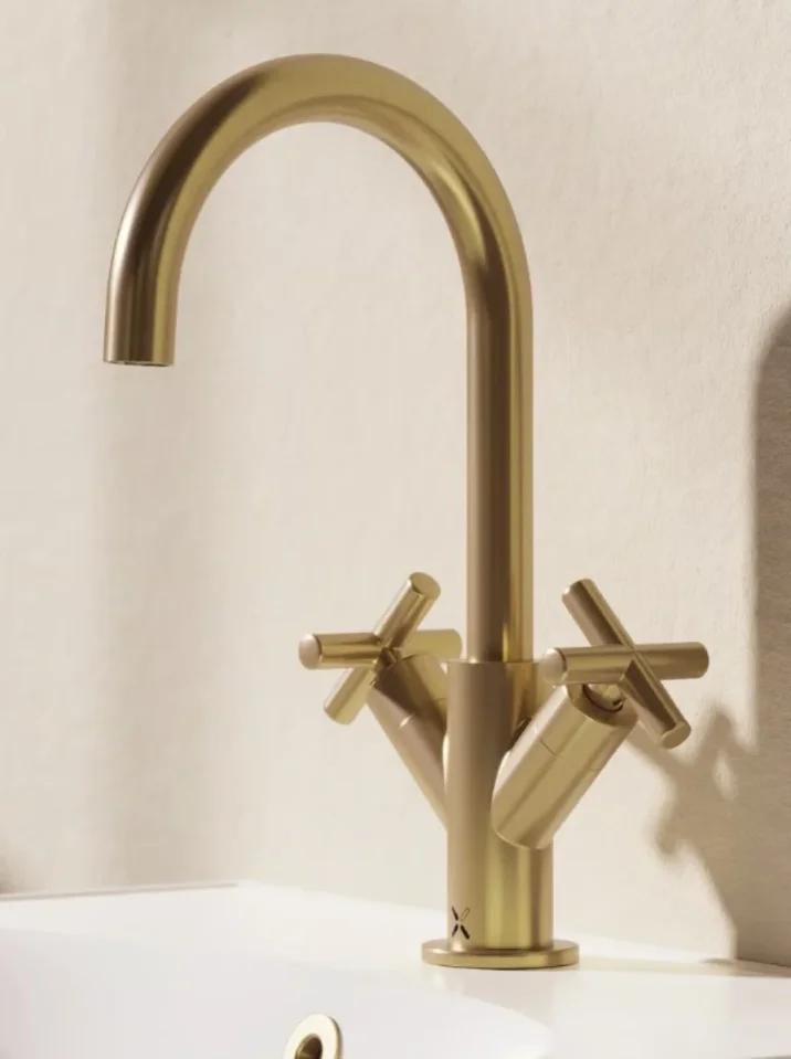 Crosswater MPRO Crosshead Basin Mono Brushed Brass - Image 1