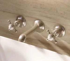 Crosswater Belgravia Crosshead 3 Hole Basin Set Brushed Nickel