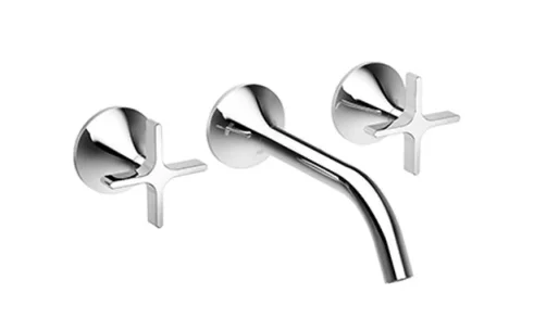 Dornbracht Vaia Wall Mounted Basin Mixer Tap Set without Pop-up Waste Chrome detail view - Image 1