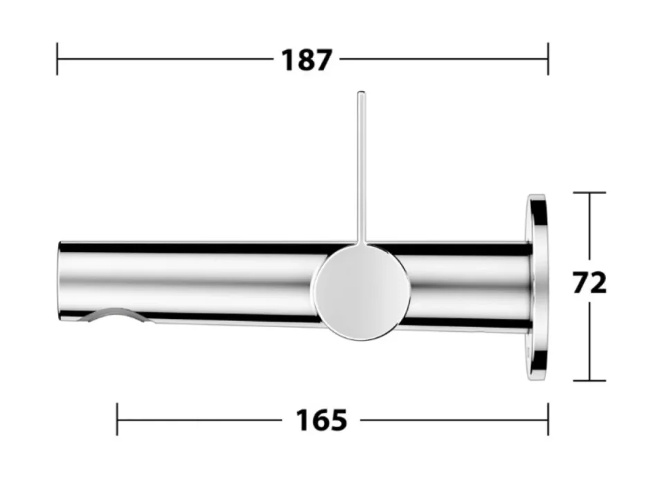 Keuco Ixmo Pure Wall Mounted 187mm Single Lever Basin Mixer Tap Matt Black (59516 370101) + (59516 370102) - Image 2