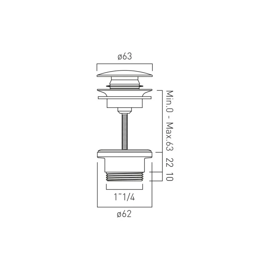 Vado Individual Universal Basin Waste Brushed Bronze detail view - Image 3