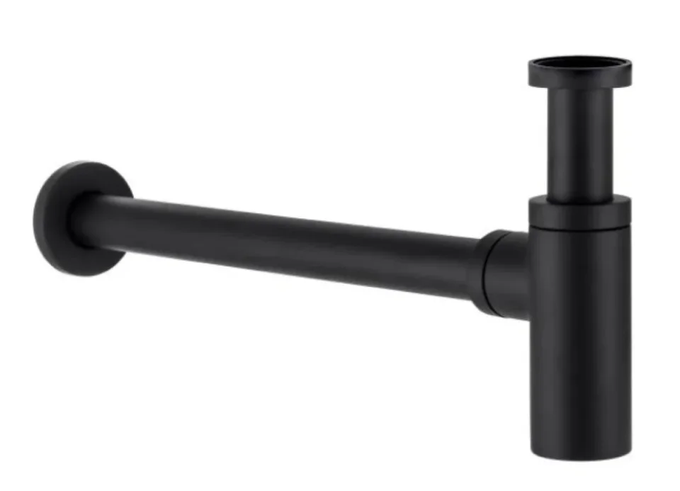 Bagno Design Aquaeco Luxury Brass Bottle Trap Matt Black - Image 1