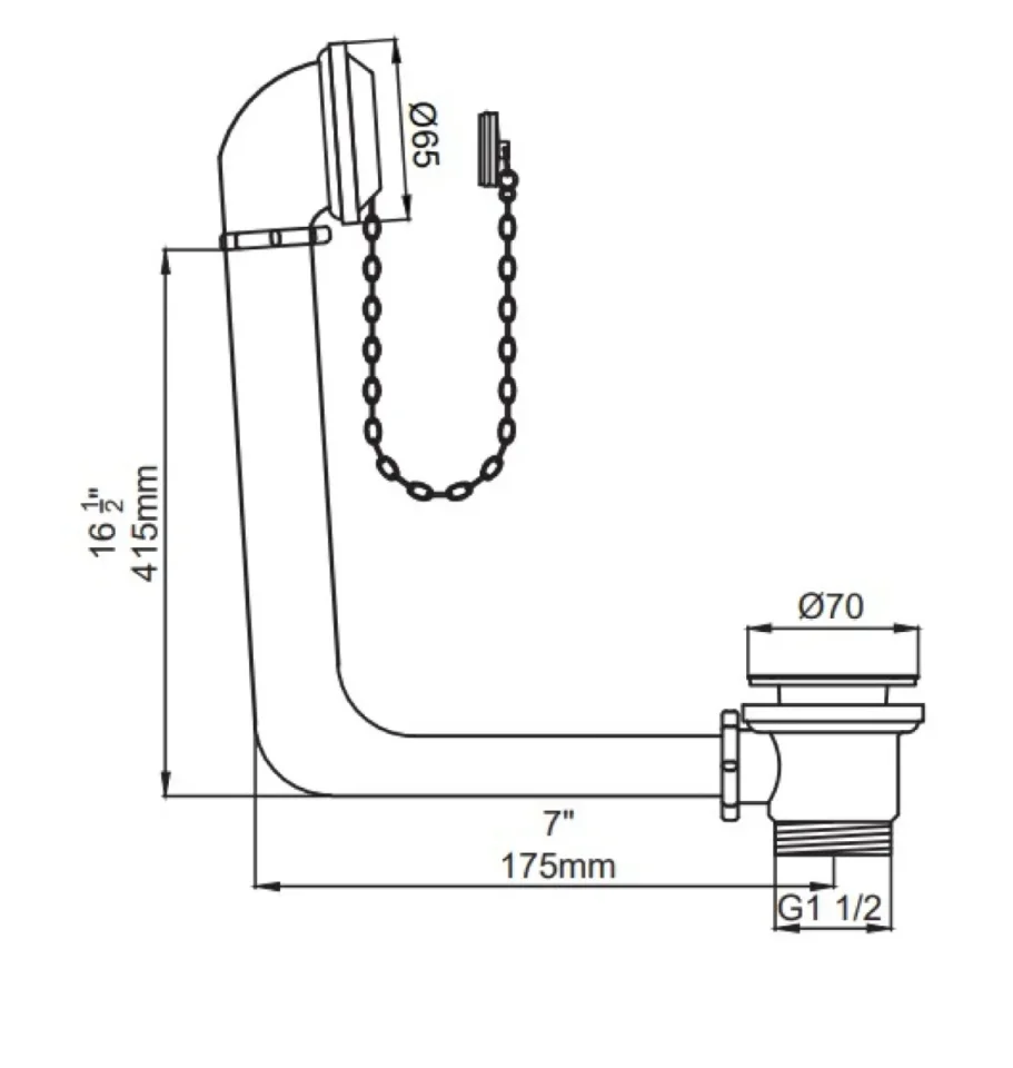 Perrin & Rowe Bath Waste Plug And Overflow Exp. Pipes - Satin Brass - Image 2