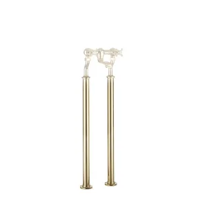 Crosswater Belgravia Traditional Floor Standing Bath Filler Leg Set Unlacquered Brass