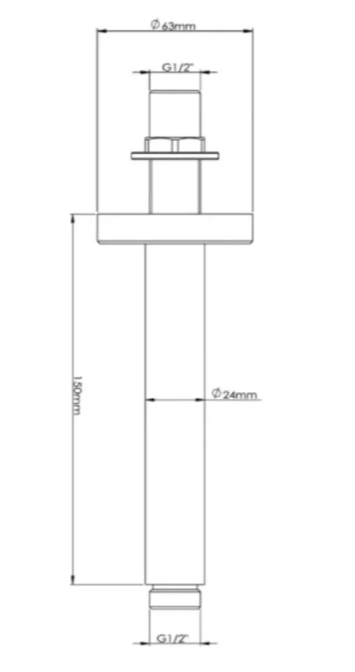 Bc Designs Victrion Ceiling Shower Arm Nickel - Image 2