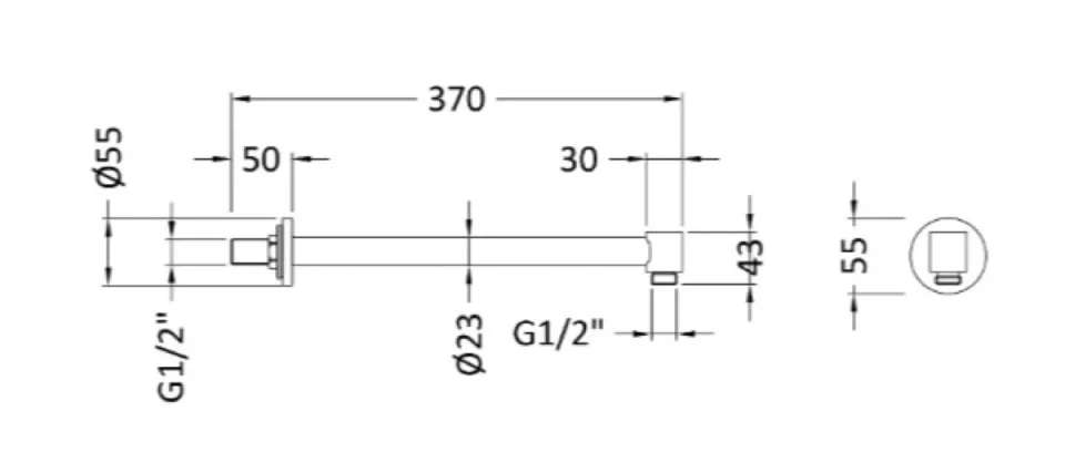 Ultra Cp Contemporary Wall Mounted Shower Arm - Image 3