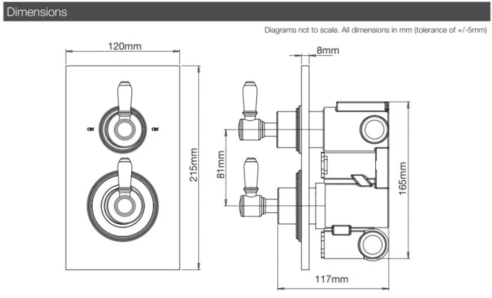 Roper Rhodes Keswick Dual Function Concealed Shower Valve - Chrome - Image 2
