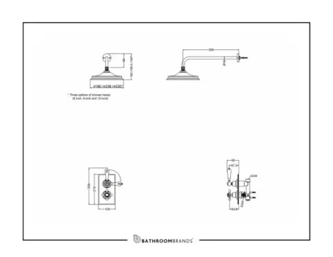 Burlington Single Outlet Conceal Shower Valve & Arm Chrome detail view - Image 5