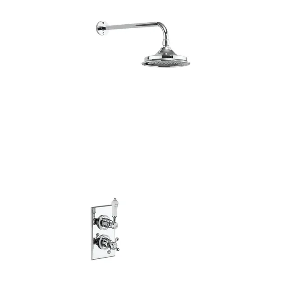 Burlington Single Outlet Conceal Shower Valve & Arm Chrome detail view - Image 1