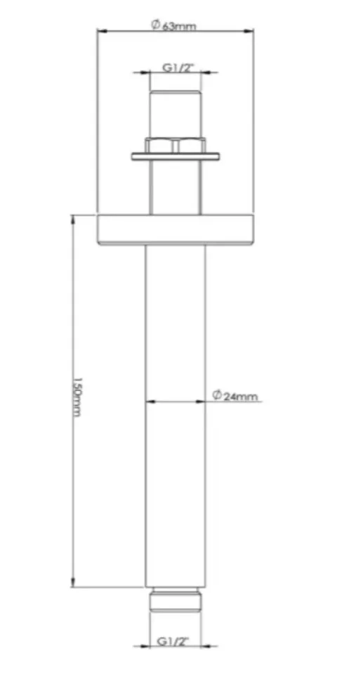 Bc Designs Victrion Ceiling Shower Arm Nickel detail view - Image 3