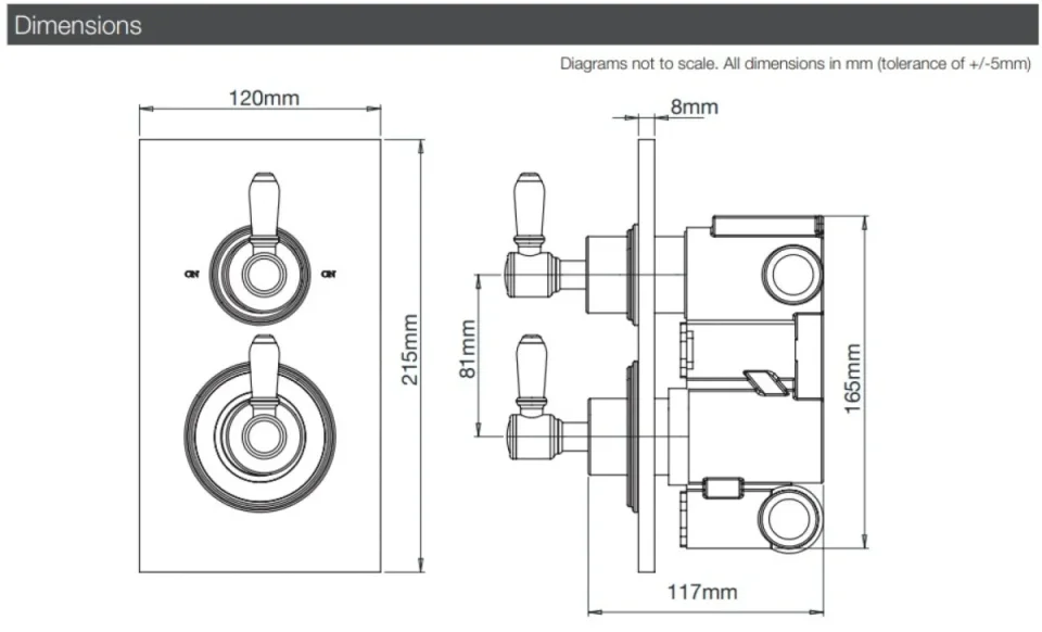 Roper Rhodes Keswick Dual Function Concealed Shower Valve - Chrome product image - Image 3