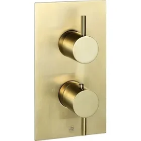Just Taps Vos 2 Outlet Shower Valve, Arm 400mm, Overhead Shower 250mm, Round Water Outlet detail view - Image 2
