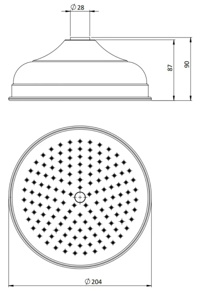 Crosswater Belgravia Shower Head 200mm Easy Clean Brushed Nickel detail view - Image 5