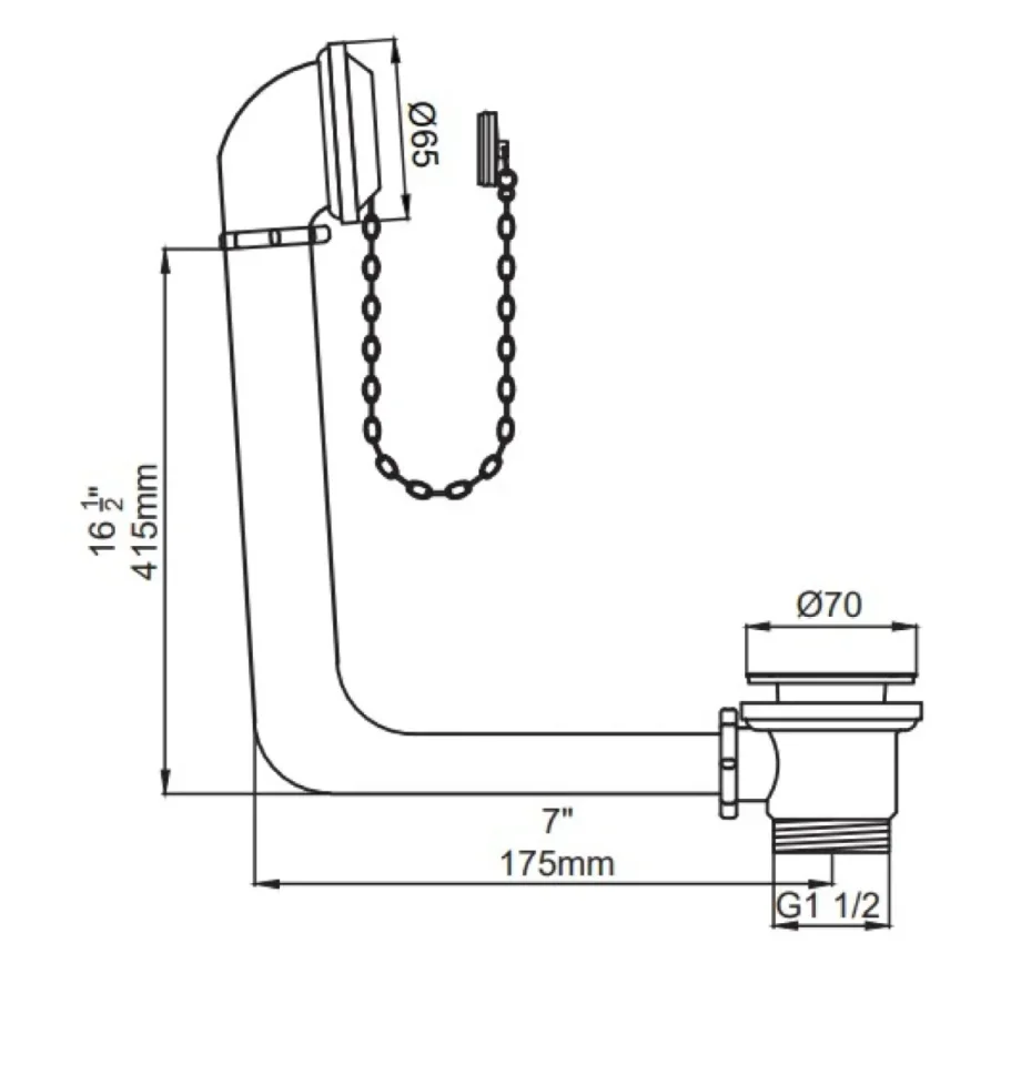 Perrin & Rowe Bath Waste Plug And Overflow Exp. Pipes - Satin Brass detail view - Image 3