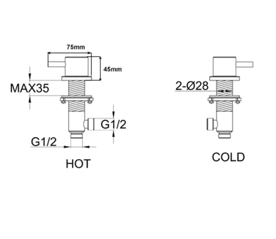 Just Taps Vos Panel Valves Brushed Black - Image 2